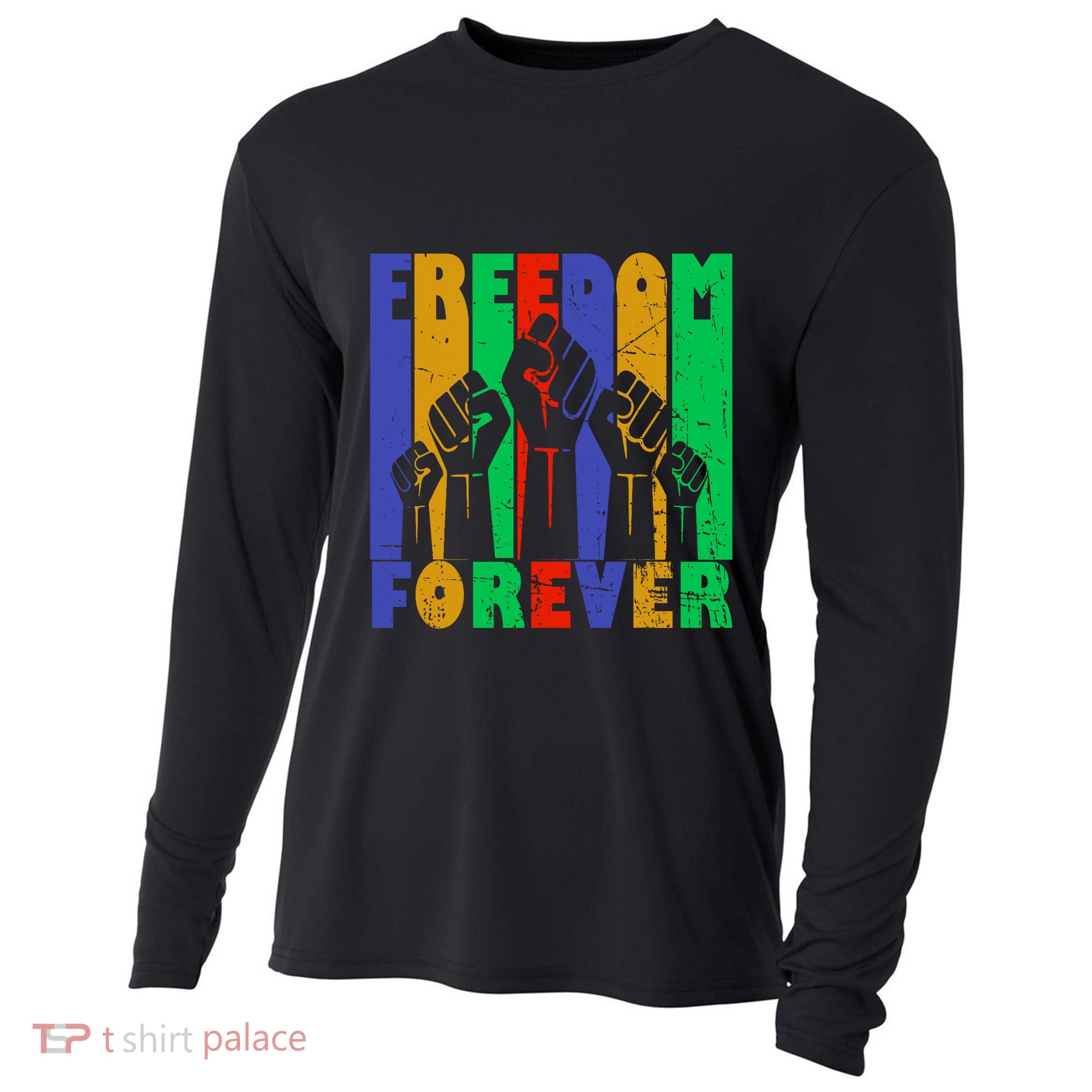 Black History Month Celebration Freedom Forever Cooling Performance Long Sleeve Crew