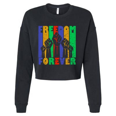 Black History Month Celebration Freedom Forever Cropped Pullover Crew