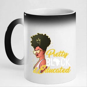 Black History Month Pretty Black And Educated Costume Great Gift 11oz Black Color Changing Mug