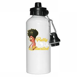 Black History Month Pretty Black And Educated Costume Great Gift Aluminum Water Bottle