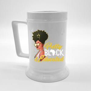 Black History Month Pretty Black And Educated Costume Great Gift Beer Stein