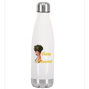 Black History Month Pretty Black And Educated Costume Great Gift Stainless Steel Insulated Water Bottle