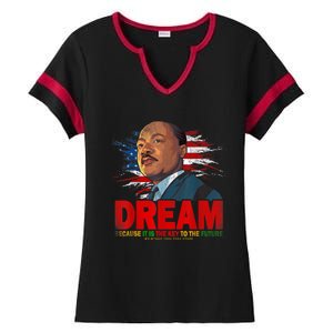 Black History Month Martin Have Dream Luther King Day Ladies Halftime Notch Neck Tee