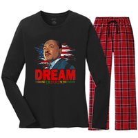 Black History Month Martin Have Dream Luther King Day Women's Long Sleeve Flannel Pajama Set 