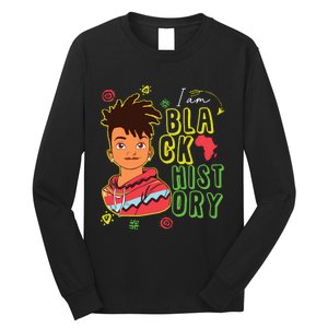 Black History Month Boy I Am African American Long Sleeve Shirt