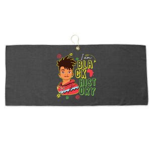 Black History Month Boy I Am African American Large Microfiber Waffle Golf Towel