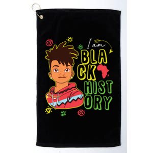 Black History Month Boy I Am African American Platinum Collection Golf Towel