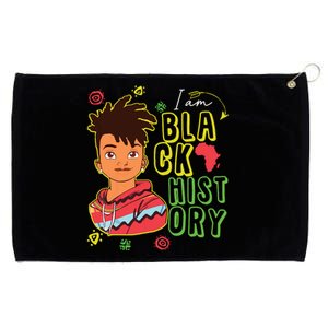 Black History Month Boy I Am African American Grommeted Golf Towel