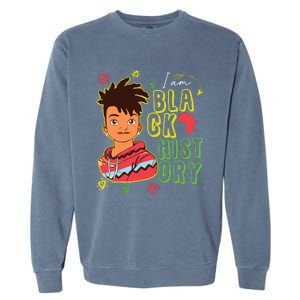 Black History Month Boy I Am African American Garment-Dyed Sweatshirt