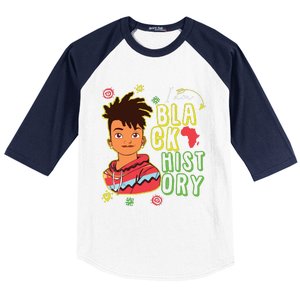 Black History Month Boy I Am African American Baseball Sleeve Shirt