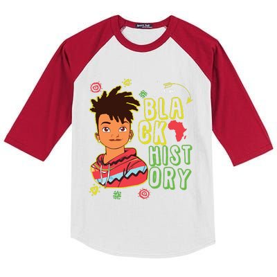 Black History Month Boy I Am African American Kids Colorblock Raglan Jersey