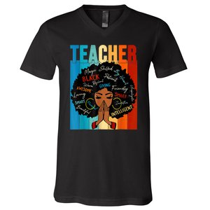 Black History Month Shirts Teacher V-Neck T-Shirt