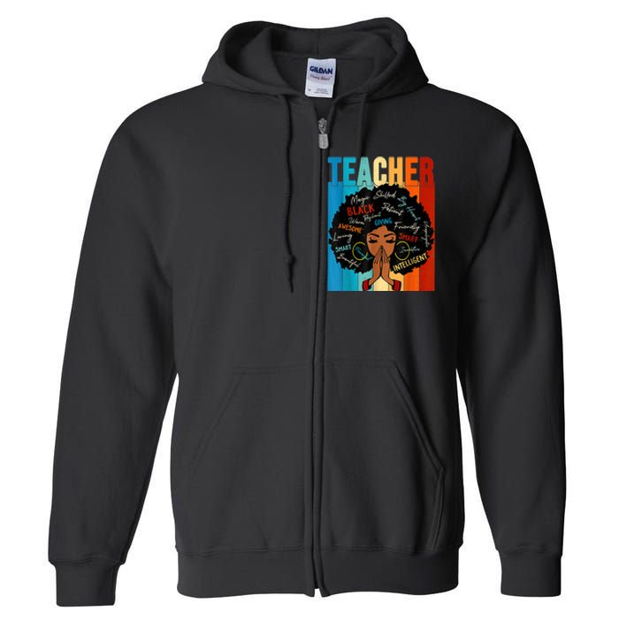 Black History Month Shirts Teacher Full Zip Hoodie