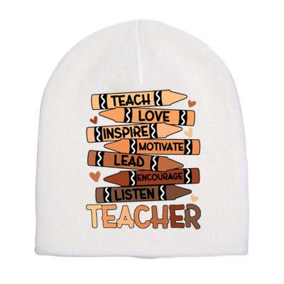 Black History Month Melanin Prek Preschool Teachers Short Acrylic Beanie