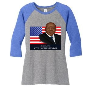 Black History Month Leader John Lewis Gift Women's Tri-Blend 3/4-Sleeve Raglan Shirt