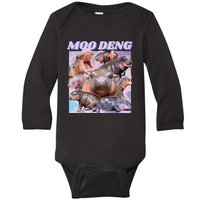 Baby Hippo Moo Deng Baby Long Sleeve Bodysuit