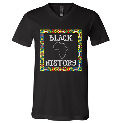 Black History Month Africa Gift V-Neck T-Shirt