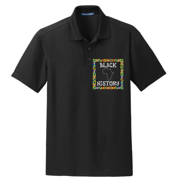 Black History Month Africa Gift Dry Zone Grid Polo