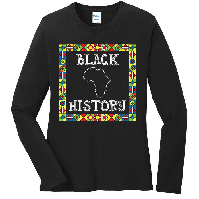 Black History Month Africa Gift Ladies Long Sleeve Shirt