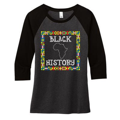 Black History Month Africa Gift Women's Tri-Blend 3/4-Sleeve Raglan Shirt