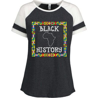 Black History Month Africa Gift Enza Ladies Jersey Colorblock Tee