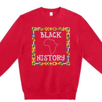 Black History Month Africa Gift Premium Crewneck Sweatshirt