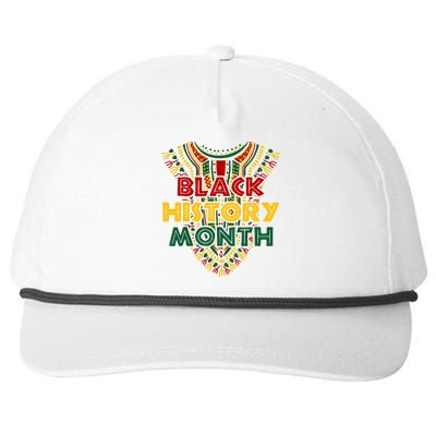 Black History Month African American Flag Juneteenth Dashiki Snapback Five-Panel Rope Hat