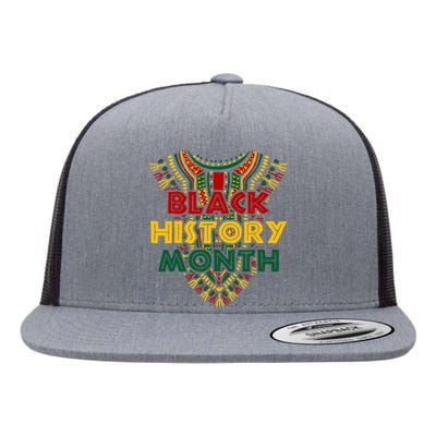 Black History Month African American Flag Juneteenth Dashiki Flat Bill Trucker Hat