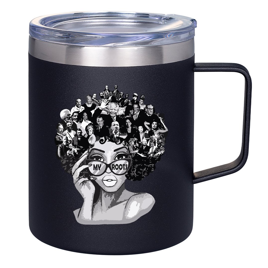 Black History Month Shirts I Love My Roots Back Powerful Blm 12oz Stainless Steel Coffee Mug
