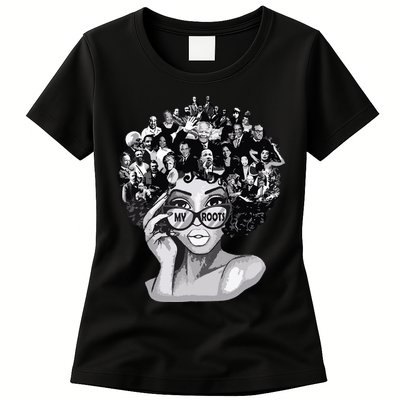 Black History Month Shirts I Love My Roots Back Powerful Blm Womens T-Shirt