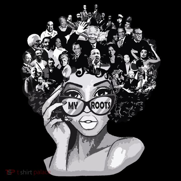 Black History Month Shirts I Love My Roots Back Powerful Blm Womens T-Shirt