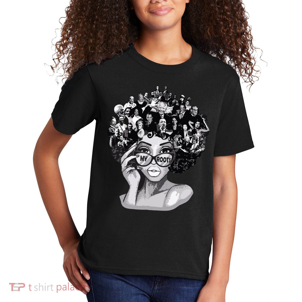 Black History Month Shirts I Love My Roots Back Powerful Blm Kids T-Shirt
