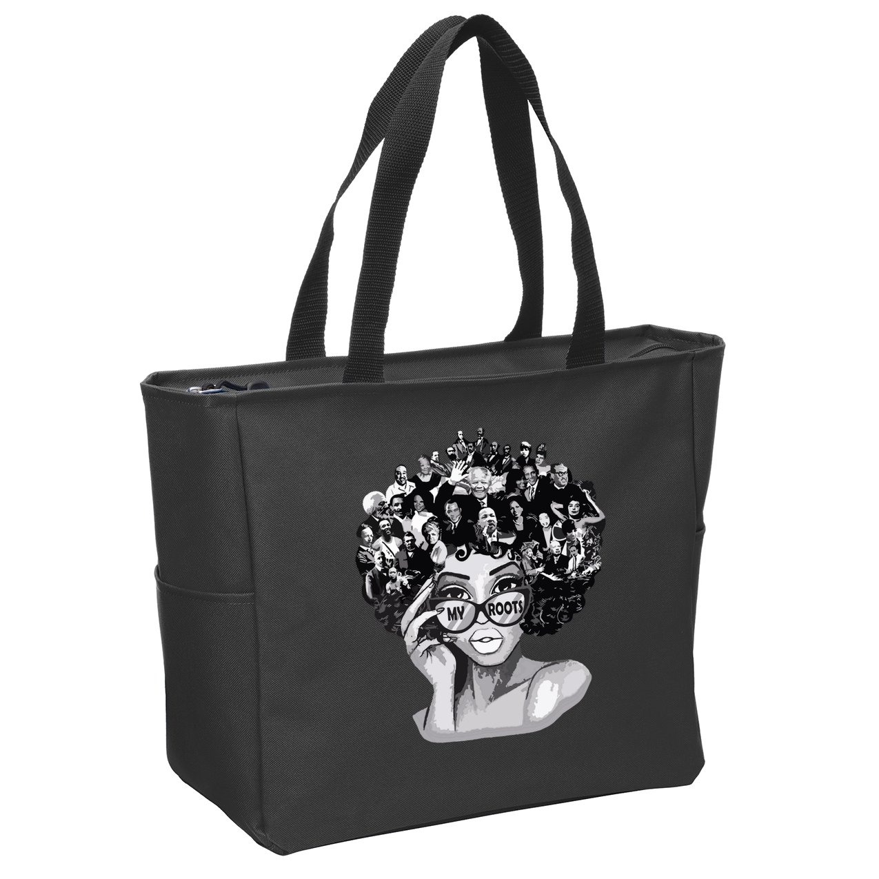 Black History Month Shirts I Love My Roots Back Powerful Blm Zip Tote Bag