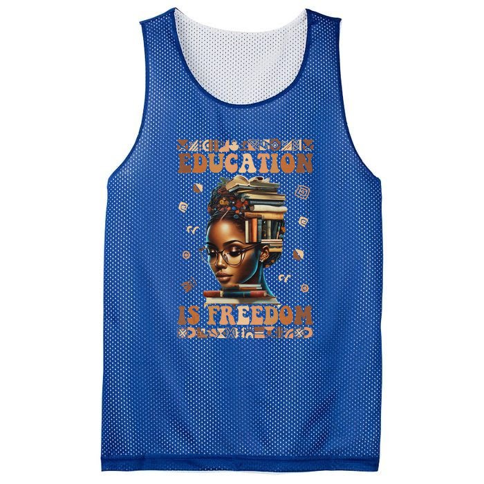 Black History Month Education Is Freedom Teacher Mesh Reversible Basketball Jersey Tank