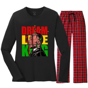 Black History Month Martin Have Dream Luther King Day Women's Long Sleeve Flannel Pajama Set 