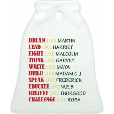 Black History Month T For Women Ceramic Bell Ornament