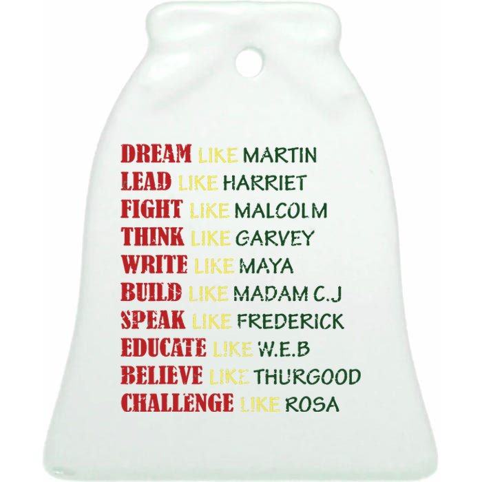 Black History Month T For Women Ceramic Bell Ornament