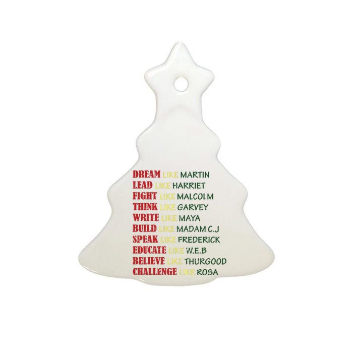 Black History Month T For Women Ceramic Tree Ornament