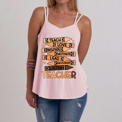 Black History Month Shirts Melanin Prek Preschool Teachers Women's Strappy Tank