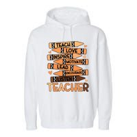 Black History Month Shirts Melanin Prek Preschool Teachers Garment-Dyed Fleece Hoodie