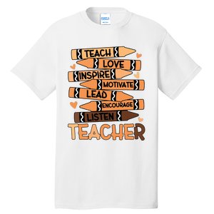 Black History Month Shirts Melanin Prek Preschool Teachers Tall T-Shirt