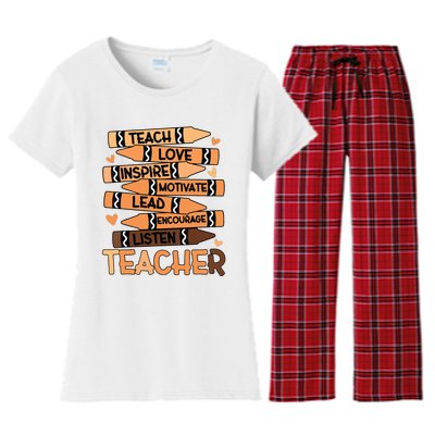 Black History Month Shirts Melanin Prek Preschool Teachers Women's Flannel Pajama Set