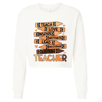 Black History Month Shirts Melanin Prek Preschool Teachers Cropped Pullover Crew