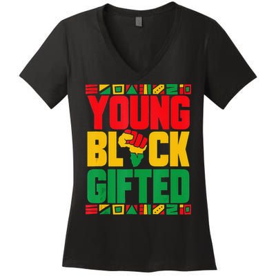 Black History Month Black Gifted Women's V-Neck T-Shirt