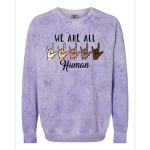 Black History Month We Are All Human Black Is Beautiful Colorblast Crewneck Sweatshirt