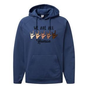 Black History Month We Are All Human Black Is Beautiful Performance Fleece Hoodie