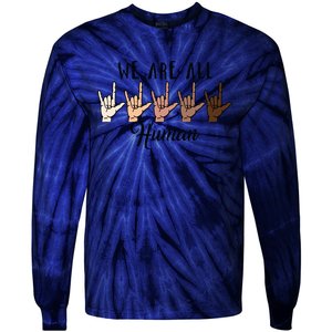 Black History Month We Are All Human Black Is Beautiful Tie-Dye Long Sleeve Shirt