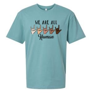 Black History Month We Are All Human Black Is Beautiful Sueded Cloud Jersey T-Shirt