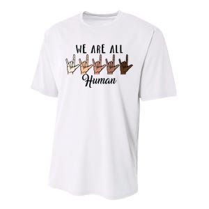 Black History Month We Are All Human Black Is Beautiful Performance Sprint T-Shirt