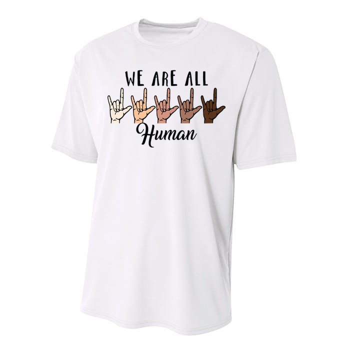 Black History Month We Are All Human Black Is Beautiful Performance Sprint T-Shirt